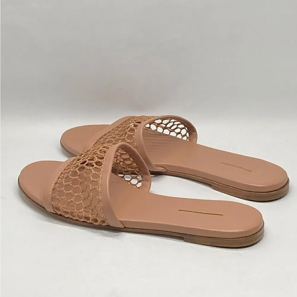 Gianvito Rossi Jamaica Mesh & Leather Slides size 38